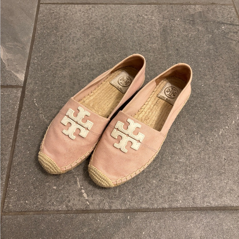 Tory Burch Blush Espadrilles with Cream Logo